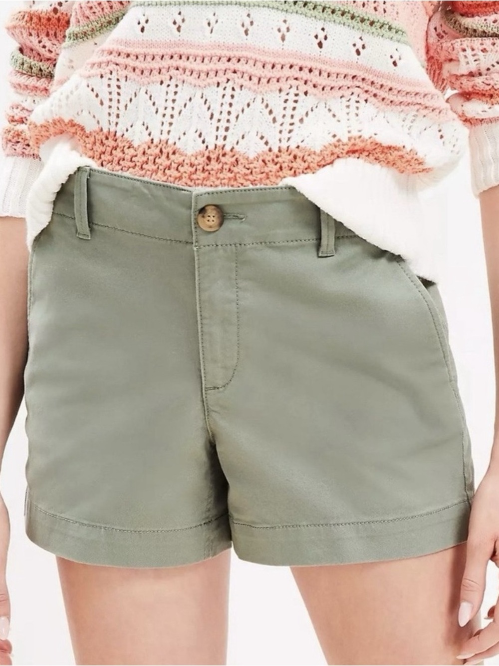 LOFT Sage Green Chino Bermuda Shorts